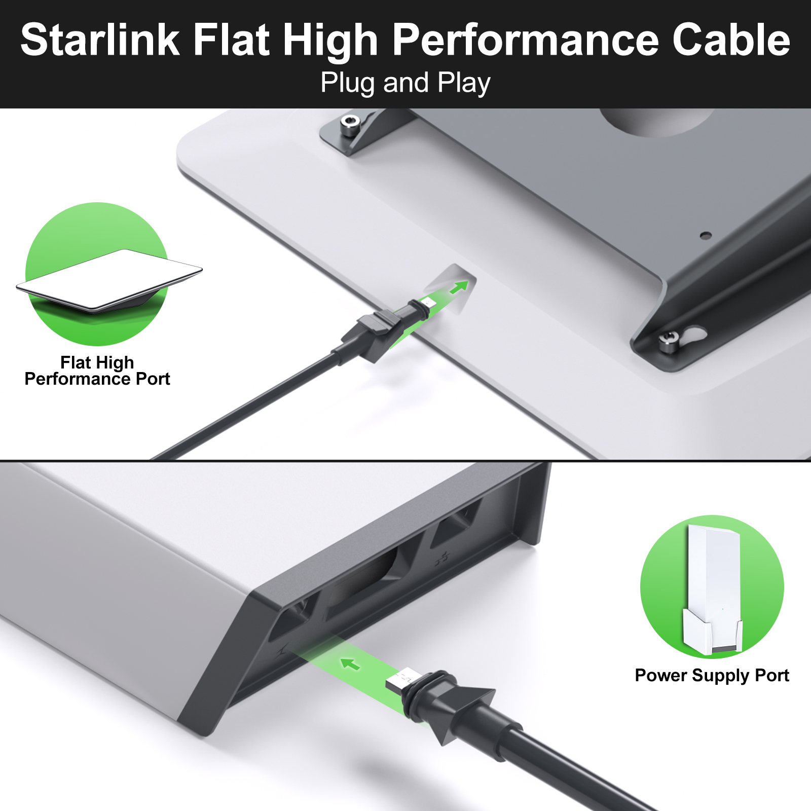 Starlink Flat High Performance Cable 75FT/23M, Starlink Cable Flat High Performance Replacement linkoostar Cable for Starlink - Image 3