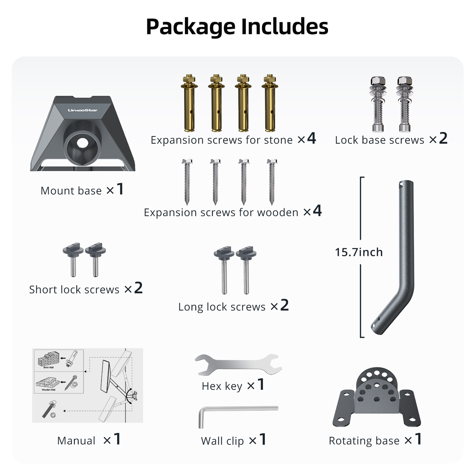 Starlink Mounting Kit, Linkoostar Adjustable Starlink Gen 2 Long Wall Mount - Image 5