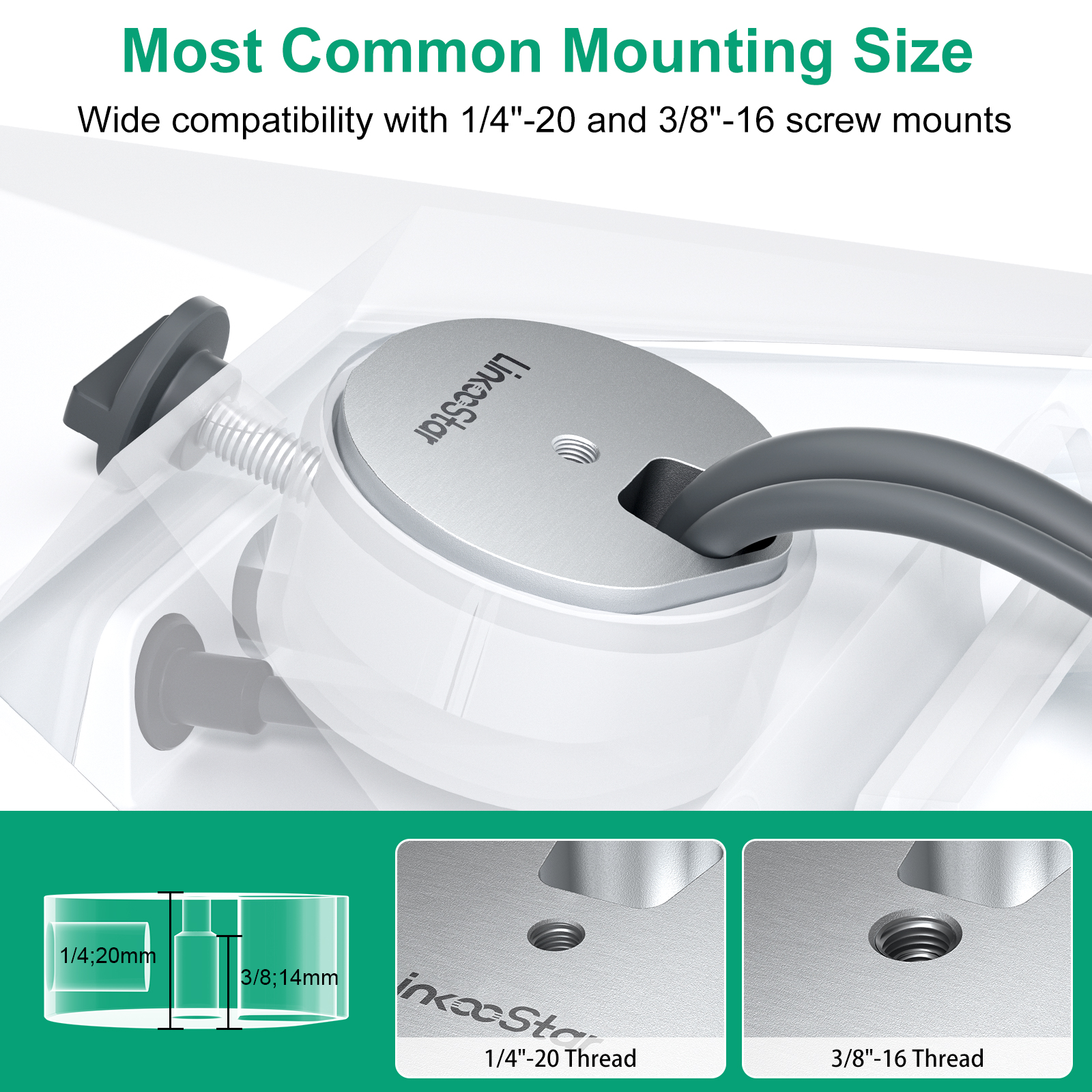 Starlink Mini Tripod Adapter (Aluminum, for 1/4"-20,3/8"-16 Threaded) Puck for StarLink - Image 5