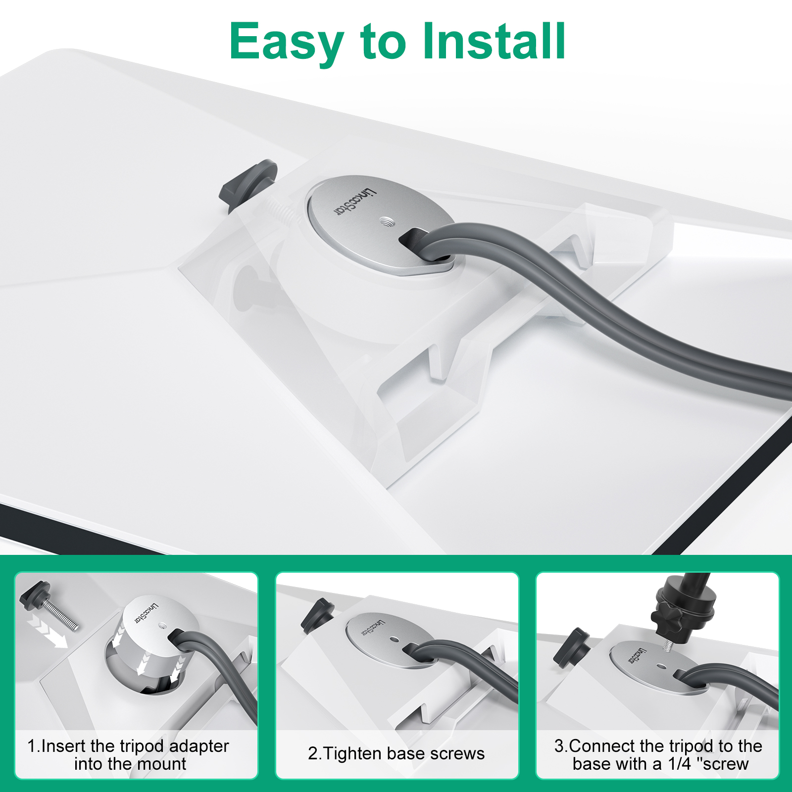 Starlink Mini Tripod Adapter (Aluminum, for 1/4"-20,3/8"-16 Threaded) Puck for StarLink - Image 4